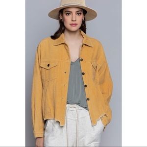 POL Vintage Distressed Golden Yellow Corduroy Jacket M